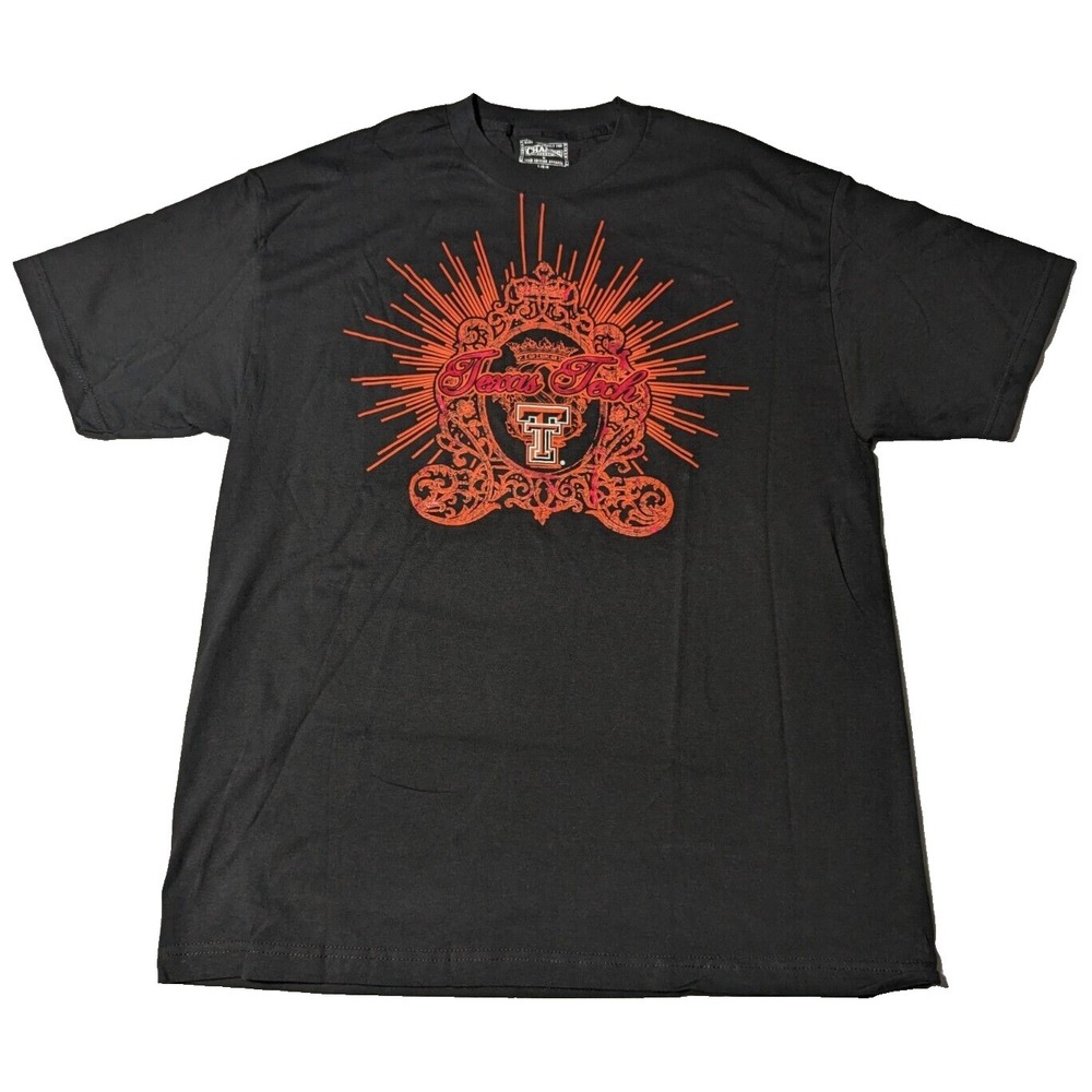 TEXAS TECH UNIVERSITY x CHAMPS TEAM EDITION Men Large Cotton‎ Black T-Shirt EUC